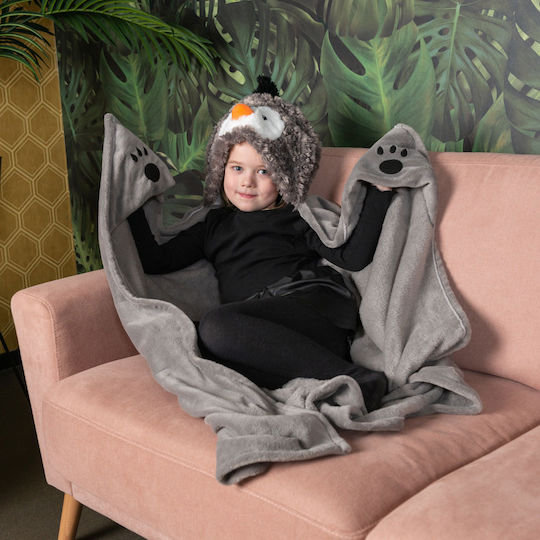Noxxiez Decke Samt Penguin Gray 100x130cm