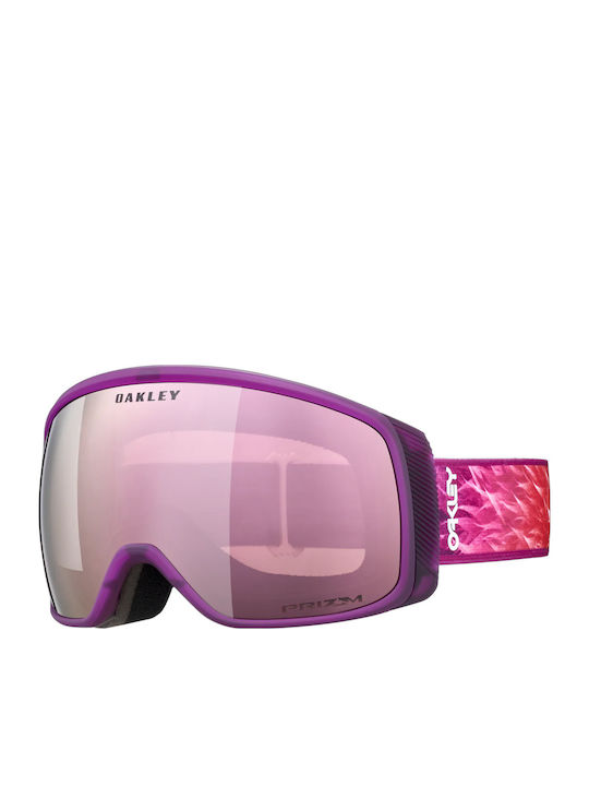 Oakley Flight Tracker Ski & Snowboard Goggles Kids Purple with Lens in Pink Color
