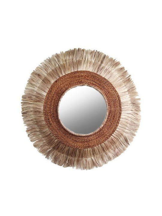 HomeMarkt Καθρέπτης Τοίχου με Καφέ Πλαίσιο Mήκους 60cm