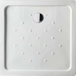 Tema Square Porcelain Shower White Simple Slim 80x80x6cm