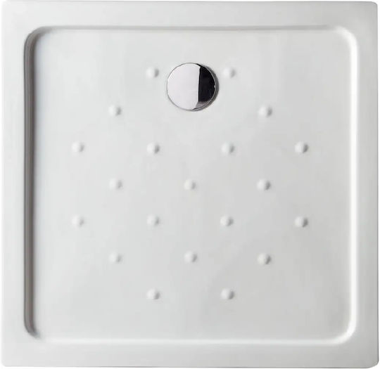 Tema Square Porcelain Shower 90x90cm White