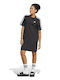 Essentials 3-Stripes Καλοκαιρινό Mini Αθλητικό Φόρεμα T-shirt Κοντομάνικο Μαύρο