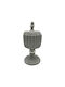 Fylliana Plastic Sweet Jar with Lid and Foot Silver 9.5x9.5x22cm