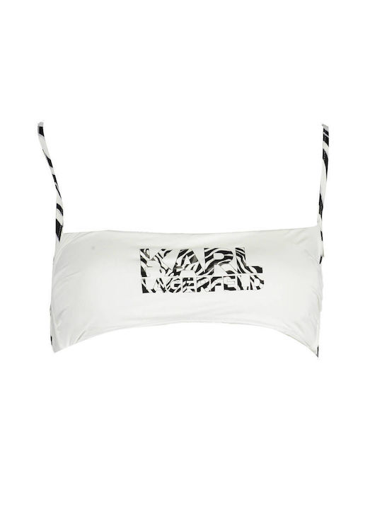 Karl Lagerfeld Sports Bra Bikini Top White