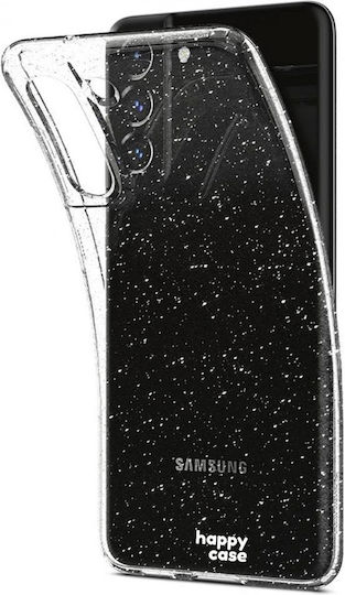 HappyCase Glitter Print Back Cover Silicon Transparent (Galaxy S21 FE 5G - Galaxy S21 FE 5G)