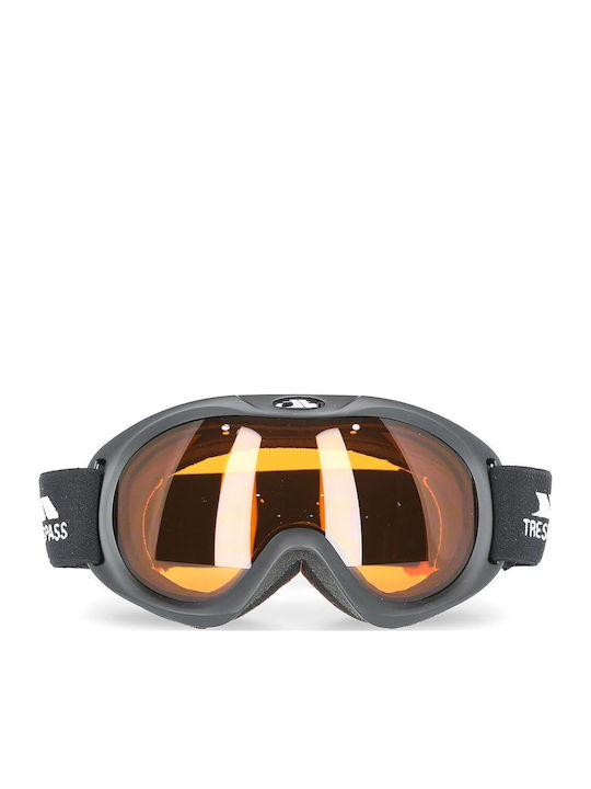 Trespass Μάσκα Σκι & Snowboard Παιδική Μαύρη με Φακό σε Πορτοκαλί Χρώμα