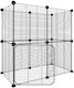 vidaXL Nagetierkäfig Haustierkäfig mit 12 Paneelen + schwarze Tür 1,5 cm 35x35x