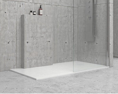 Karag Rectangular Artificial Stone Shower Bianco Pietra 72x90x2.5cm