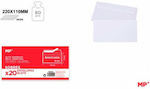 Madrid Papel Mailing Envelopes Set Peel and Seal 20pcs 22x11cm White