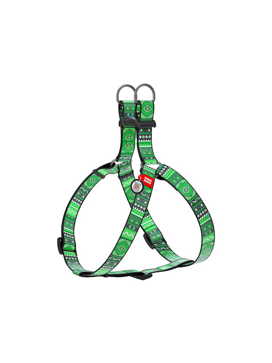 WauDog Dog Harness Etno with SmartID Green Medium 20mm x 50-80cm 31-603