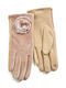 Verde Women's Touch Gloves with Fur Beige