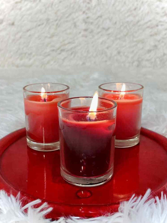 JK Home Decoration Base Candle Holder suitable for Tealights Glass Red 21x21cm 1pcs
