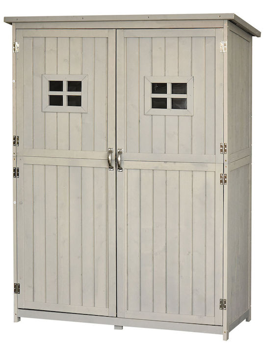 Wooden Garden Warehouse with Double-Leaf Door Beige L1.275xW0.5xH1.64cm
