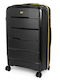 CAT Nested Large Travel Suitcase Hard Black with 4 Wheels Height 70cm 84379-01