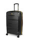 CAT Nested Medium Travel Suitcase Hard Black with 4 Wheels Height 60cm 84379-01