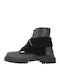 Lajes Leather Black Boots with Zipper