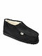 Heel Enclosed Men's Slippers with Fur Black