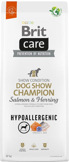 Brit Care Dog Show Champion 12kg Dry Food Grain-Free & Gluten-Free for Adult Dogs with Herring and Salmon