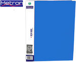 Metron Clipboard Flexible with 10 plastic sleeves Slides for Paper A4 Blue 1pcs