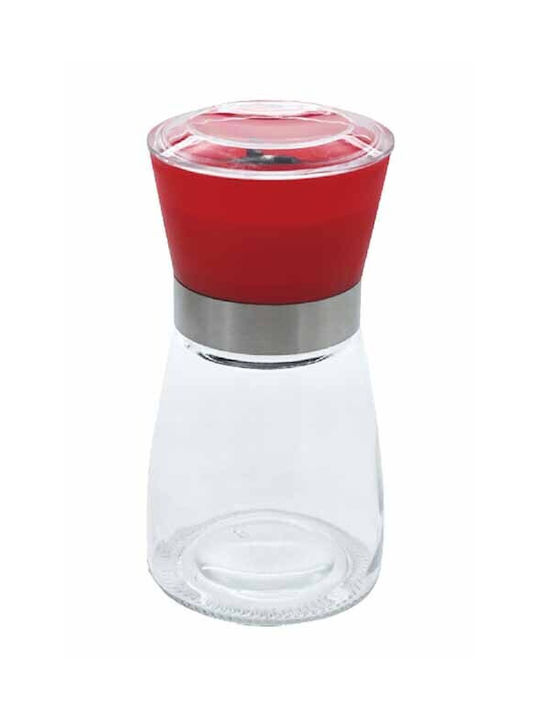 Homestyle Manual Glass Pepper Mill 13cm Red