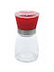 Homestyle Manual Glass Pepper Mill 13cm Red