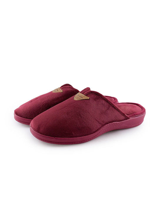 Love4shoes Papuci de casă pentru femei de iarnă în Burgundy culoare