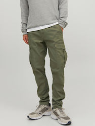 Jack & Jones Men's Cargo Elastic Trousers Slim Fit Deep Lichen Green