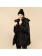 Women's Short Puffer Jacket for Winter Black