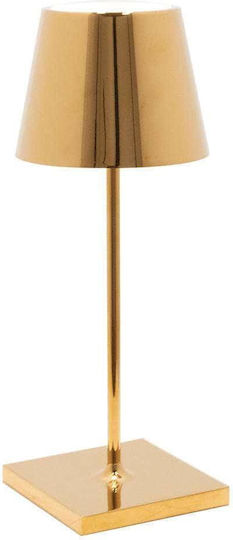 Zafferano Poldina Pro Metall Tischlampe LED mit Gold Schirm und Basis