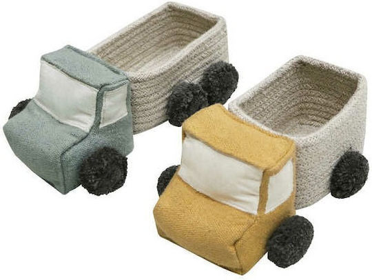 Lorena Canals Kinder Aufbewahrungskorb aus Stoff Mini Trucks Mehrfarbig 21x8x14cm 2Stück