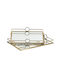 Inart Διακοσμητικός Δίσκος Metallisch Rechteckig mit Spiegel 35x25x5cm 2Stück