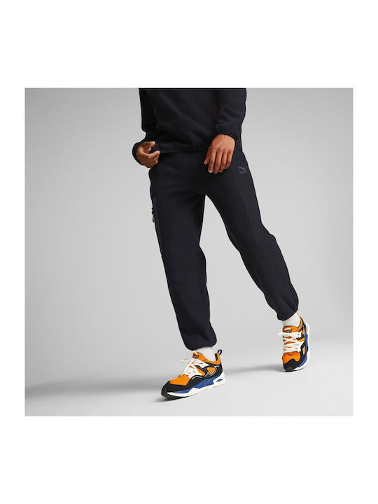 Sweatpants Glossy with Elastic Black