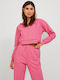 Kurzgeschnitten Damen Sweatshirtjacke Kapuzen Carmine Rose
