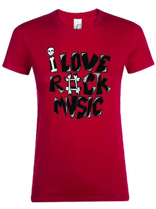 Sol's I Love Rock Music T-shirt Red