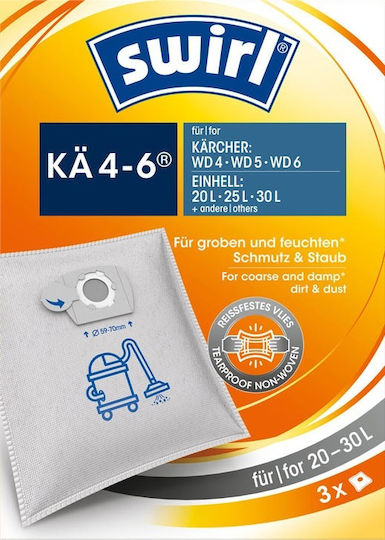 Swirl KAE 4-6 Staubsaugerbeutel 3Stück Kompatibel mit Staubsauger Einhell