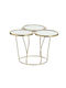 Inart Metallic Dessert Divided Serving Plate with 3 Slots Gold Ø30cmxY20cm