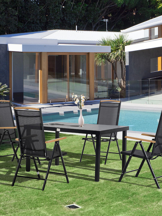 Outsunny Garten- und Outdoor-Möbelsets 5 Stück Schwarz