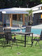 Outsunny Garten- und Outdoor-Möbelsets 5 Stück Schwarz