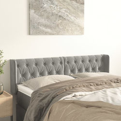 vidaXL Fabric Bed Headboard Light Gray 147x88cm
