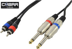 Cobra CL080-015 2x 6.3mm male - 2x RCA male 1.5m