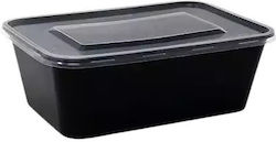 Disposable Plastic Tableware for Hot / Microwave Safe 1000ml Black 50pcs 409