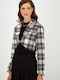 Axel Scurt Blazer pentru femei Tweed Sacou Negru