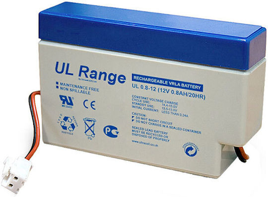 Ultracell UL 0.8-12 UPS Battery with Capacity 0.8Ah and Voltage 12V 1pcs