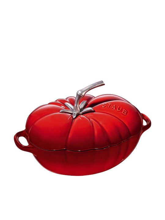 Staub Cocotte Tomato Special Edition Găstră Ovală Din Fontă 32.5x21cm 2.5lt