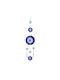 Inart Hanging Wall Decor Eye Blue Made of Glass 16x2x82cm