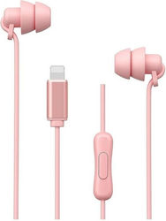 WK YB02 In-ear Handsfree με Βύσμα Lightning Pink