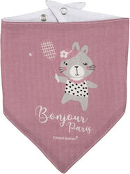 Canpol Babies Bonjour Paris Σαλιάρα Υφασμάτινη με Κορδόνι Ροζ 2τμχ