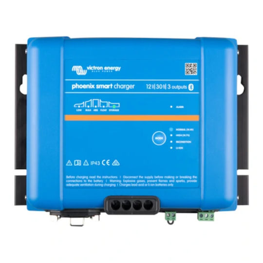 Victron Energy Phoenix Smart IP43 Charger 12/30 (3) 120-240V 12V 30A Lead Acid Battery Charger