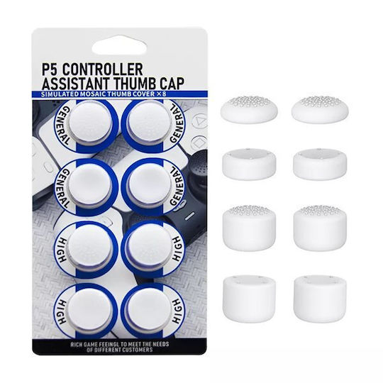 Ornate Thumb Grips for PS5 in White Color
