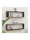 Shelves Wall Κύβος Brown Oak 2pcs 100x15x30cm